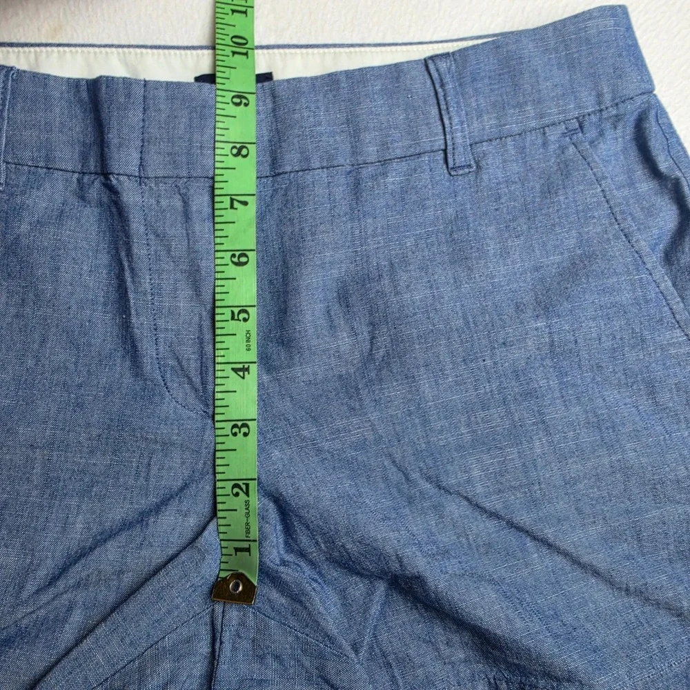 J. Crew Womens 5 Inch Classic Chambray Shorts Blue Cotton AY431 Size 6